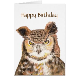 Funny Insulting Cute Owl Birthday Card