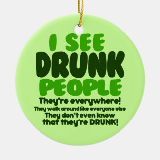 Funny Irish Beer Drinking Double-Sided Ceramic Round Christmas ...