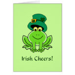Funny Irish Frog Leprechaun Hat Cards