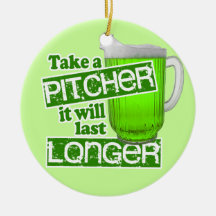 Funny Irish Green Beer Humor Christmas Tree Ornaments