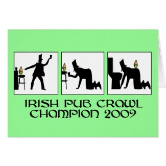 Funny Irish pub crawl card