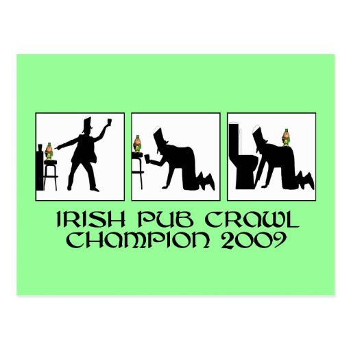 Funny Irish pub crawl Postcard Zazzle