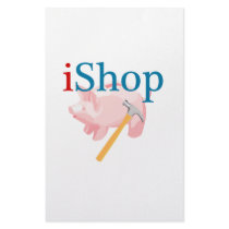 Funny iShop With Piggybank and Hammer Custom Stationery