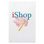 Funny iShop With Piggybank and Hammer Custom Stationery