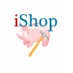 Funny iShop With Piggybank and Hammer