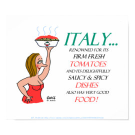Funny Italian Women Cartoon Poster print