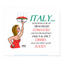 Funny Italian Women Cartoon Poster posters