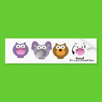 Funny "It's a zoo around here" Bumper sticker bumper stickers