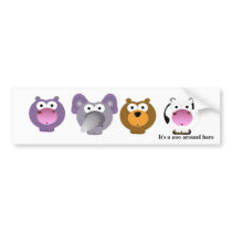Funny "It's a zoo around here" Bumper sticker bumper stickers