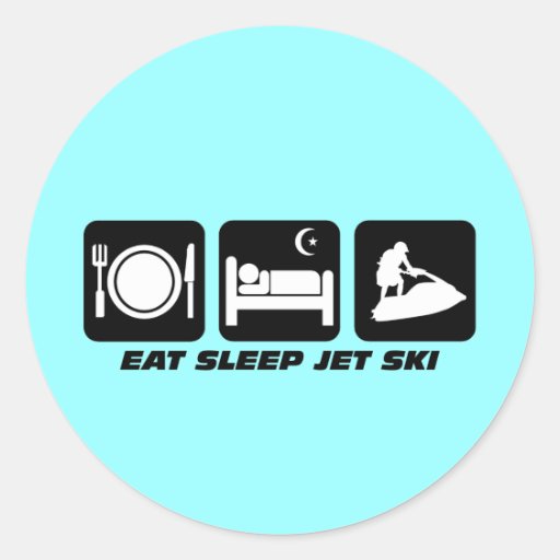 Funny jet ski classic round sticker Zazzle