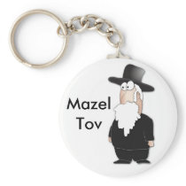 Funny Jewish rabbi - cool cartoon Keychain