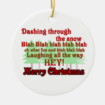 Funny Jingle Bells Merry Christmas Ornament