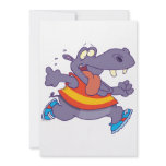 funny jogging hippo runner cartoon personalized invite