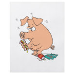 funny junk food stuffed pig with tummy belly ache flyers