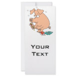funny junk food stuffed pig with tummy belly ache custom rack card
