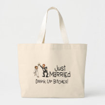 Funny Just Married Wedding Toast Bag