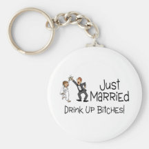 Funny Just Married Wedding Toast Key Chains