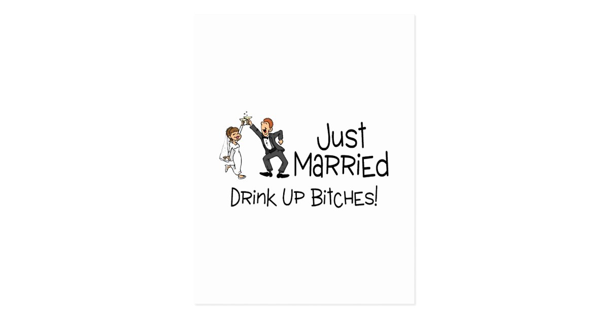 Funny Just Married Wedding Toast Postcard Zazzle