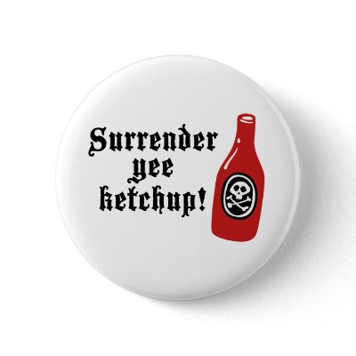 Funny Ketchup Pirate pins