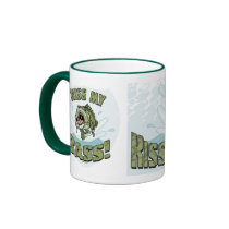 Funny Kiss My  Bass Gift Ideas for Fishermen Coffee Mug