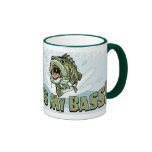 Funny Kiss My  Bass Gift Ideas for Fishermen Coffee Mug