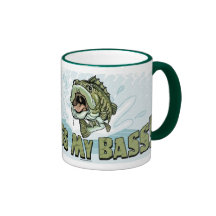 Funny Kiss My  Bass Gift Ideas for Fishermen Coffee Mug