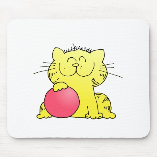 Funny Kitten Bowler Mouse Pads