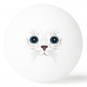 Funny kitty face ping pong ball
