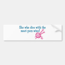 Funny Knitting Bumper Sticker