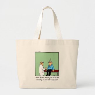 Funny Knitting Cartoon Bag bag