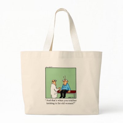 Funny Knitting Cartoon Bag by mayc00p