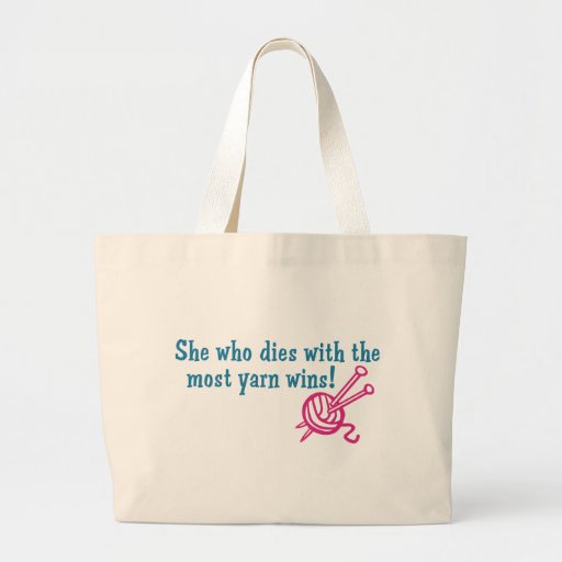 Funny Knitting Large Tote Bag Zazzle