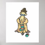 funny knitting sheep poster