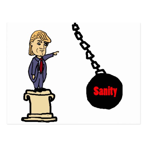 Funny Knock Trump off Pedestal Cartoon Postcard Zazzle