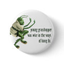 Funny Kung Fu Grasshopper buttons