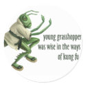 Funny Kung Fu Grasshopper stickers