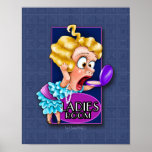 Funny Ladies room sign. Flapper. 1920 theme Poster