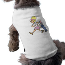 funny lady golfer cartoon graphic pet tee