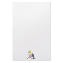 funny lady golfer cartoon graphic personalized stationery