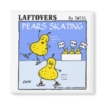 Funny Laftovers Pears Skating Cartoon Kitchen magnets