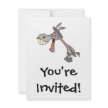 funny laughing donkey cartoon character personalized invitation