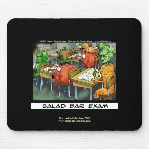 Funny Lawyer Cartoon Mouse Pad  "Salad Bar Exam