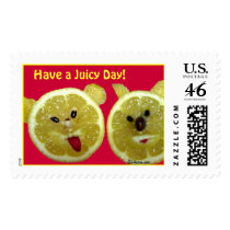 Funny Lemon Postage Stamps by zooogle Funny Lemon Postage Stamps