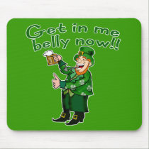 Funny Leprechaun and Beer Tshirt for St. Pat's mousepads