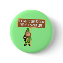 Funny Leprechaun Button