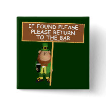 Funny leprechaun button