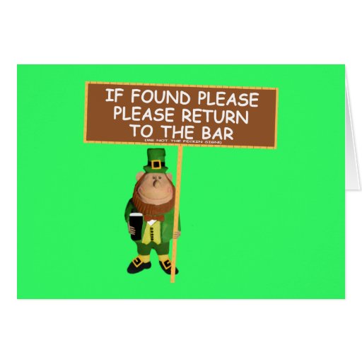Funny leprechaun card | Zazzle