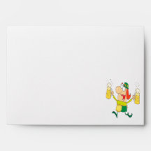 funny leprechaun lady serving beer envelope