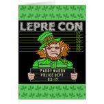 Funny Leprechaun Leprecon Mugshot Card