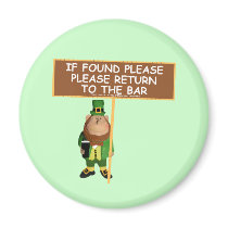 Funny leprechaun magnet